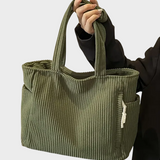 Tilda – Ribbed Tote Bag with Rope Detail