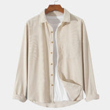 Casual Solid Corduroy Shirt - Cross & Crown