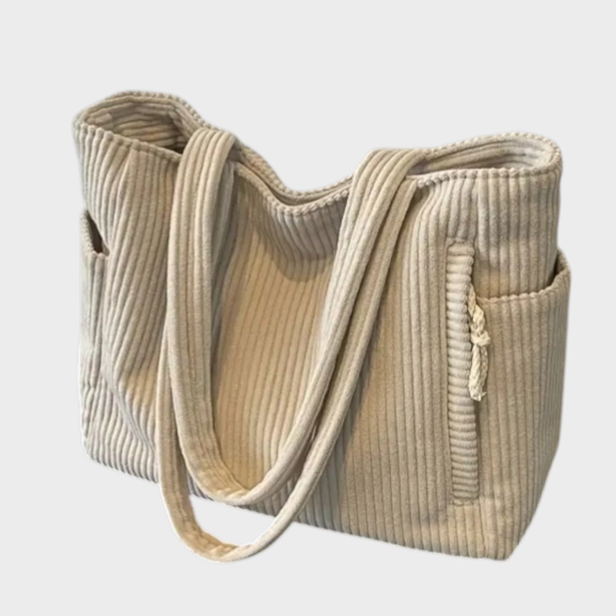Tilda – Ribbed Tote Bag with Rope Detail