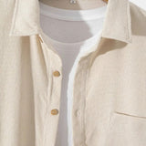 Casual Solid Corduroy Shirt - Cross & Crown