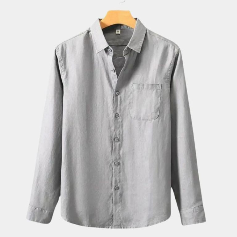 Long Sleeve Essential Linen Shirt - Cross & Crown