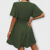 Winslet - Dress with Gathered Waist and V-Neckline