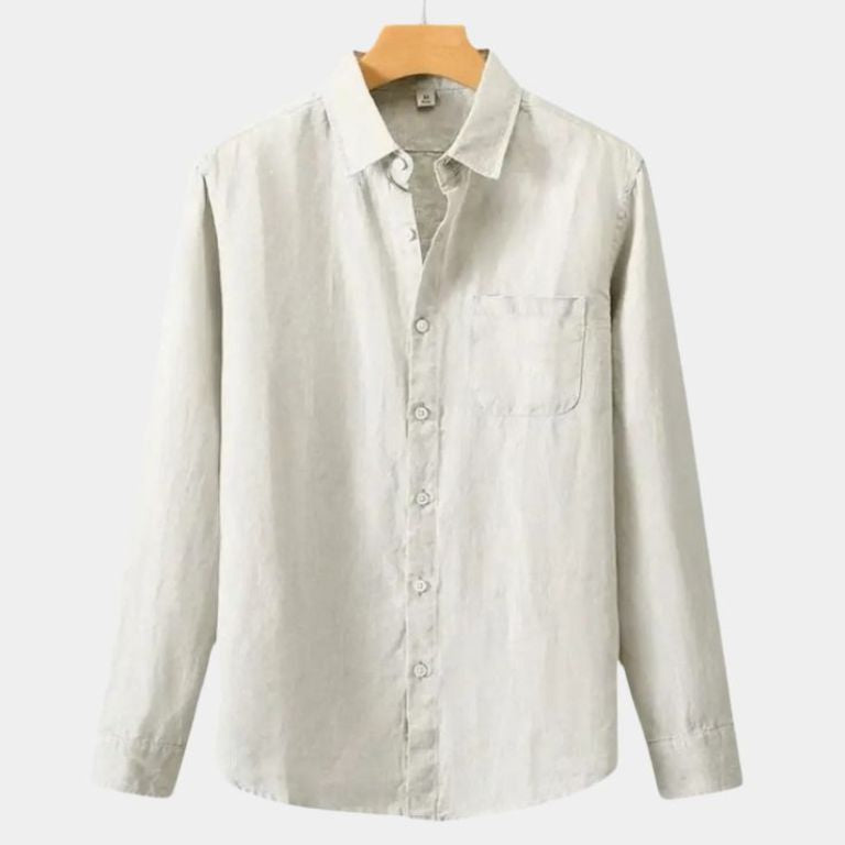 Long Sleeve Essential Linen Shirt - Cross & Crown
