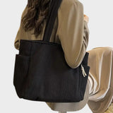Tilda – Ribbed Tote Bag with Rope Detail