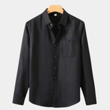 Long Sleeve Essential Linen Shirt - Cross & Crown