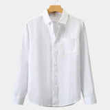 Long Sleeve Essential Linen Shirt - Cross & Crown