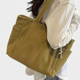 Tilda – Ribbed Tote Bag with Rope Detail