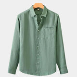 Long Sleeve Essential Linen Shirt - Cross & Crown