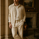 Casual Solid Corduroy Shirt - Cross & Crown