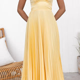 Clara - Pleated V-Neck Maxi Dress