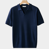 OPEN COLLAR RIBBED POLO